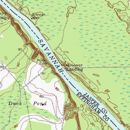 Topographic Map of Groover Landing, SC
