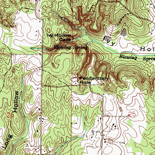 Topographic Map of Penitentiary Hole, AL