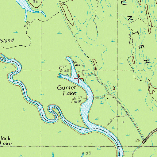 Topographic Map of Gunter Lake, SC
