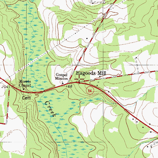 Topographic Map of Hagoods Mill, SC