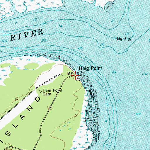 Topographic Map of Haig Point, SC