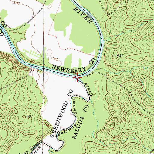 Topographic Map of Halfway Swamp Creek, SC