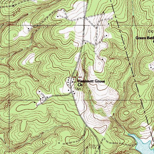 Topographic Map of Hammett Grove Church, SC