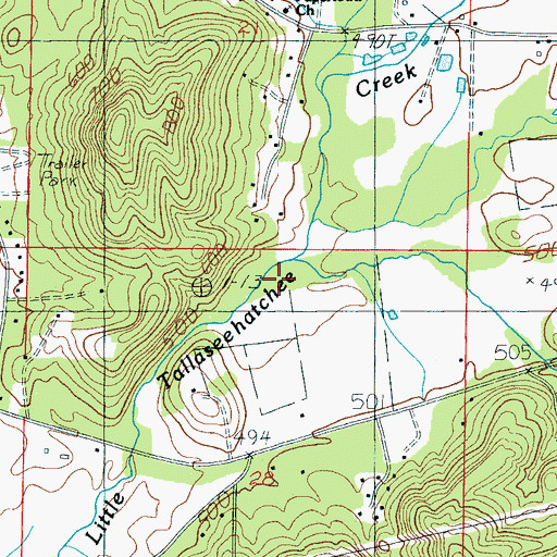 Topographic Map of Pennington Branch, AL