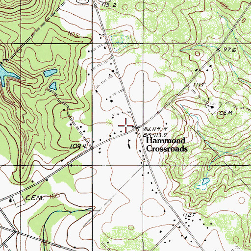 Topographic Map of Hammond Crossroads, SC