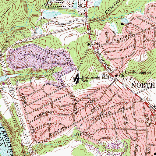 Topographic Map of Hammond Hill School, SC