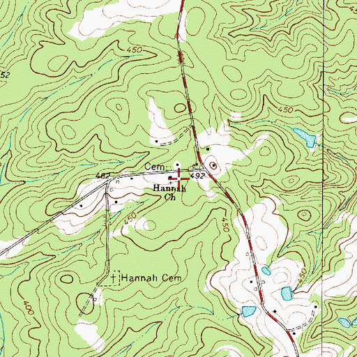 Topographic Map of Hannah Church, SC