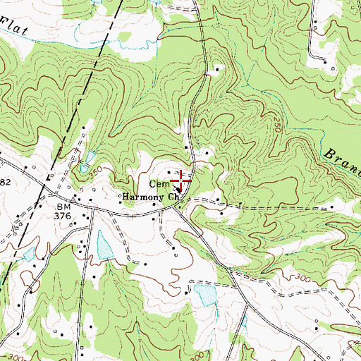 Topographic Map of Harmony Church, SC