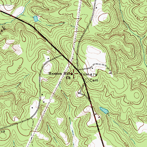 Topographic Map of Hassion Hill Church, SC