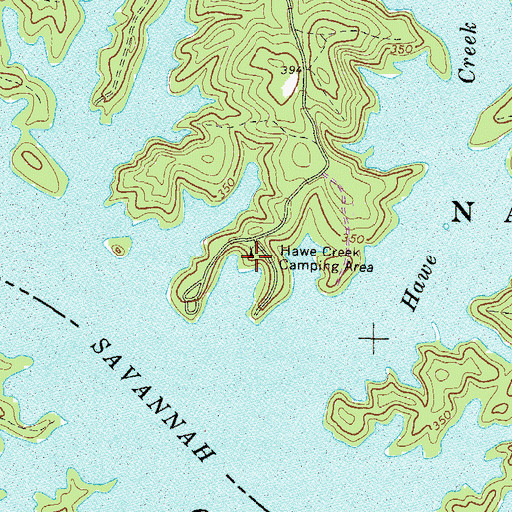 Topographic Map of Hawe Creek Camping Area, SC