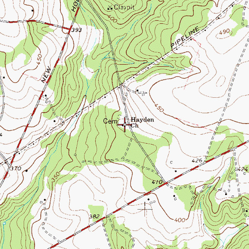 Topographic Map of Hayden Baptist Church, SC