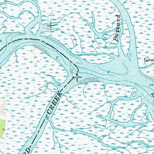 Topographic Map of Hazzard Creek, SC
