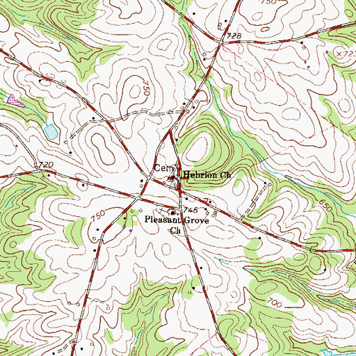 Topographic Map of Hebrion Church, SC