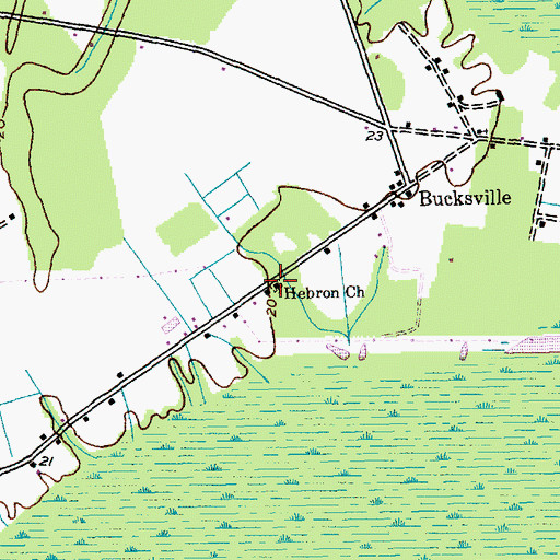 Topographic Map of Hebron Church, SC