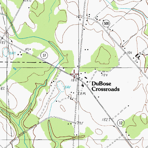 Topographic Map of Hebron Church, SC