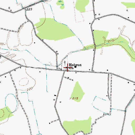 Topographic Map of Hebron Church, SC