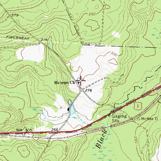 Topographic Map of Hebron Church, SC