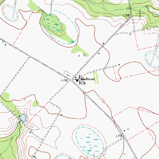 Topographic Map of Hebron Church, SC