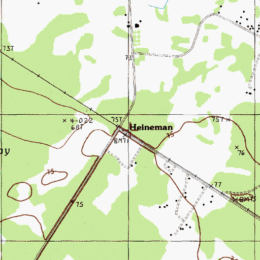 Topographic Map of Heineman, SC