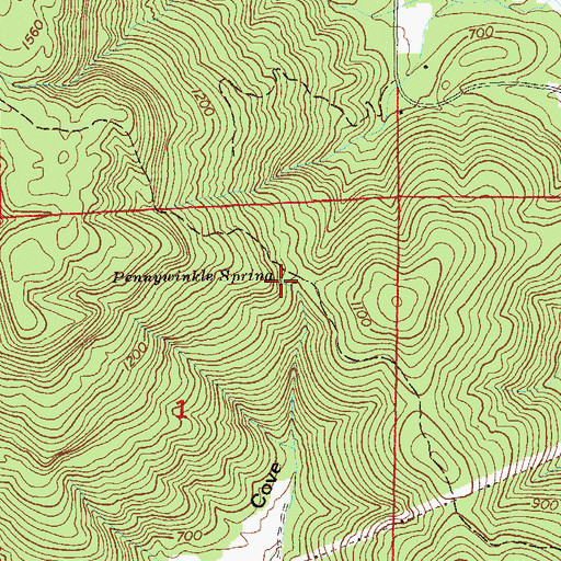Topographic Map of Pennywinkle Spring, AL