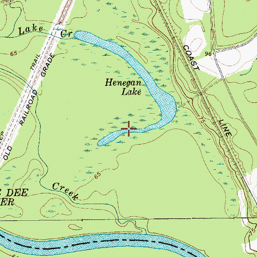 Topographic Map of Henegan Lake, SC