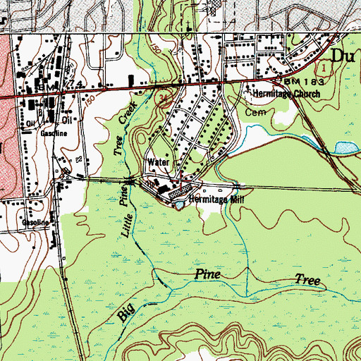 Topographic Map of Hermitage Mill, SC