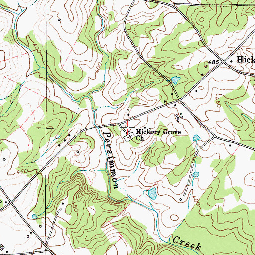 Topographic Map of Hickory Grove Church, SC