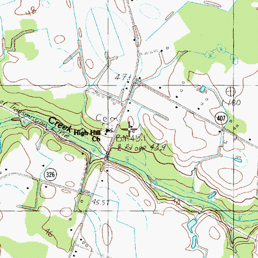 Topographic Map of High Hill Church, SC