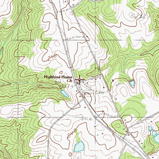 Topographic Map of Highland Home Church, SC