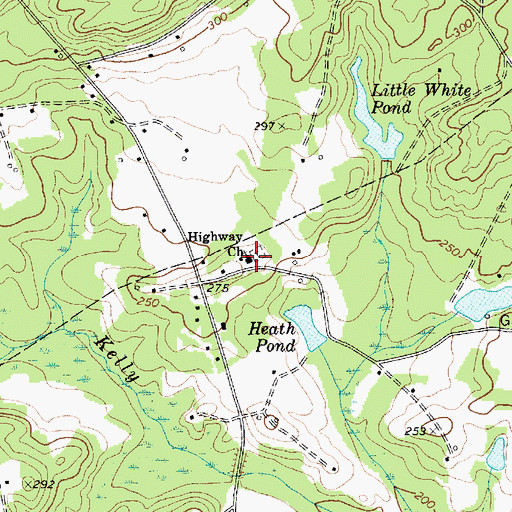 Topographic Map of Highway Church, SC