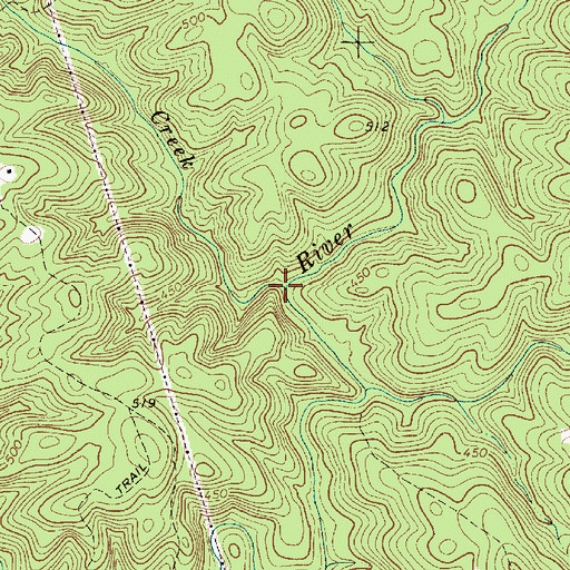 Topographic Map of Hill Creek, SC