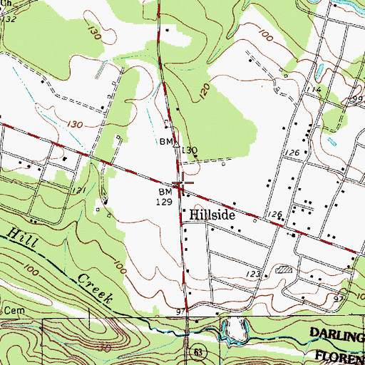 Topographic Map of Hillside, SC