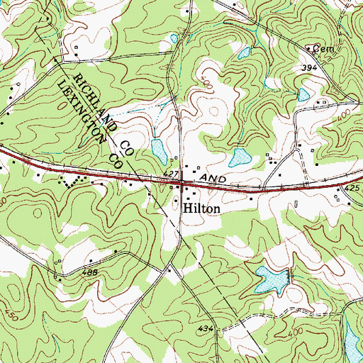Topographic Map of Hilton, SC