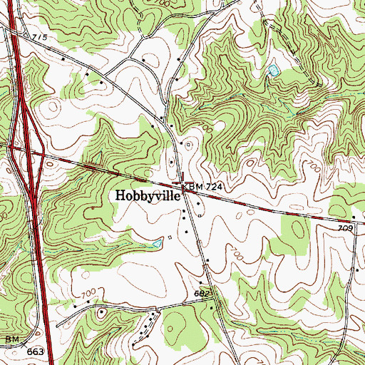 Topographic Map of Hobbyville, SC