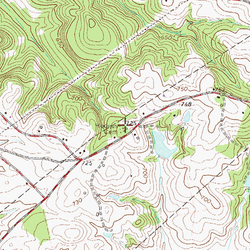 Topographic Map of Hodges Cemetery, SC