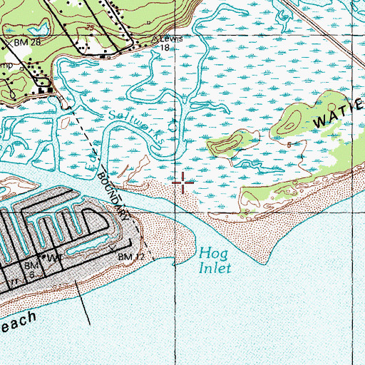Topographic Map of Hog Inlet, SC