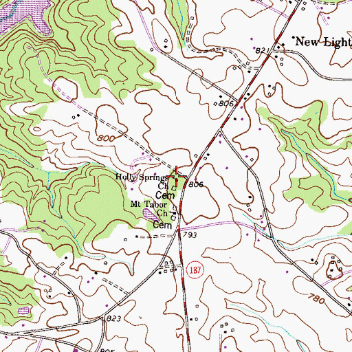 Topographic Map of Holly Springs Church, SC