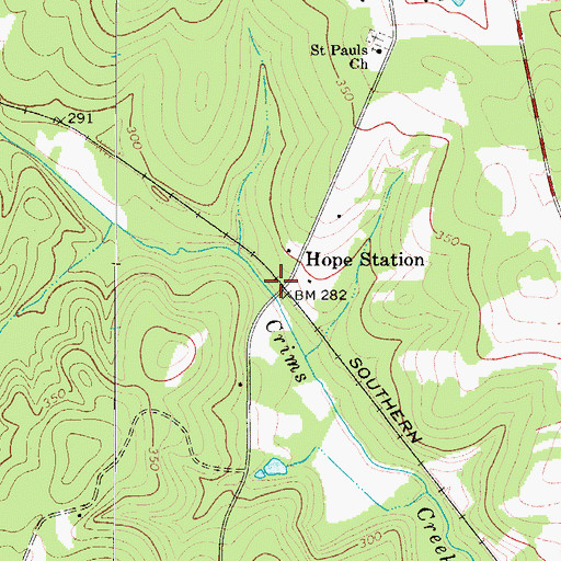 Topographic Map of Hope Station, SC