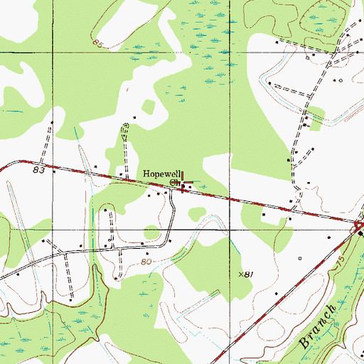 Topographic Map of Hopewell Church, SC