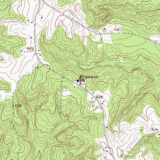 Topographic Map of Hopewell Church, SC