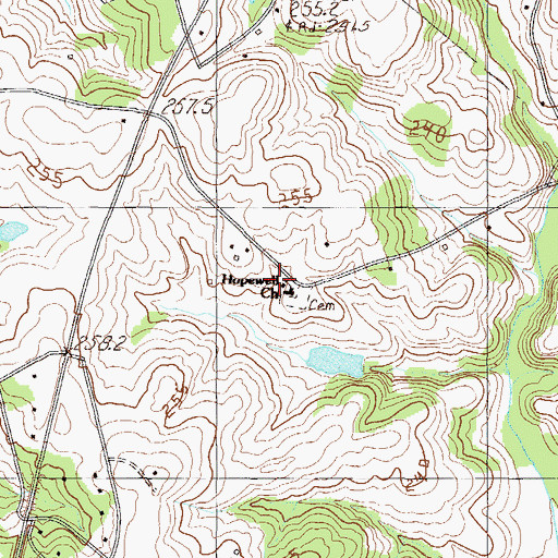 Topographic Map of Hopewell Baptist Church, SC