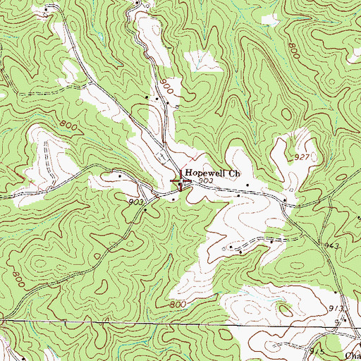 Topographic Map of Hopewell Church, SC