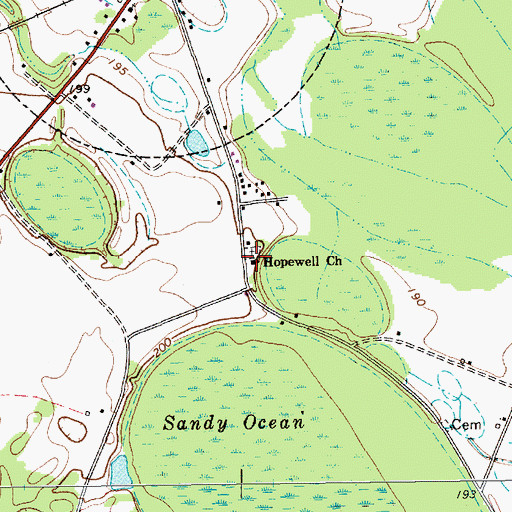 Topographic Map of Hopewell Church, SC