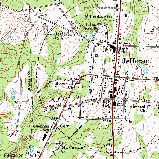 Topographic Map of Hopewell Church, SC