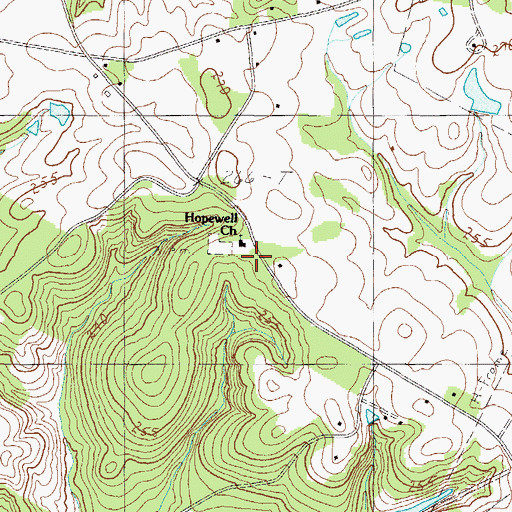 Topographic Map of Hopewell Church, SC