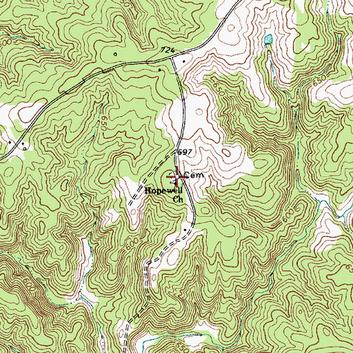 Topographic Map of Hopewell United Methodist Church, SC