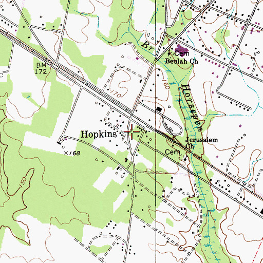 Topographic Map of Hopkins, SC