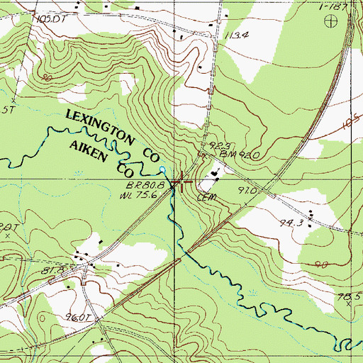 Topographic Map of Horses Bridge, SC