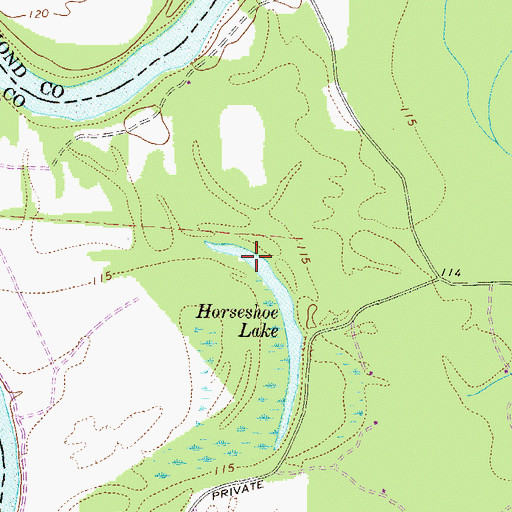 Topographic Map of Horseshoe Lake, SC