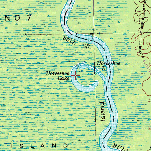 Topographic Map of Horseshoe Lake, SC